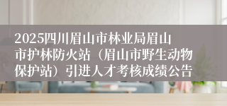 2025四川眉山市林业局眉山市护林防火站(眉山市野生动物保护站)引进人才考核成绩公告