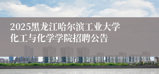 2025黑龙江哈尔滨工业大学化工与化学学院招聘公告