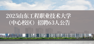 2025山东工程职业技术大学（中心校区）招聘63人公告