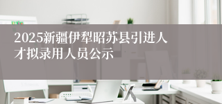 2025新疆伊犁昭苏县引进人才拟录用人员公示