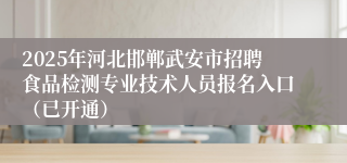 2025年河北邯郸武安市招聘食品检测专业技术人员报名入口(已开通)