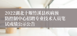 2022湖北十堰竹溪县疾病预防控制中心招聘专业技术人员笔试成绩公示公告