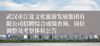 武汉市江夏文化旅游发展集团有限公司招聘综合成绩查询、岗位调整及考察体检公告