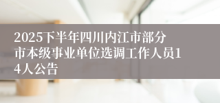2025下半年四川内江市部分市本级事业单位选调工作人员14人公告