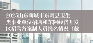 2025山东聊城市东阿县卫生类事业单位招聘和东阿经济开发区招聘备案制人员报名情况（截止12月18日17:00）