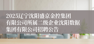 2025辽宁沈阳盛京金控集团有限公司所属二级企业沈阳数据集团有限公司招聘公告