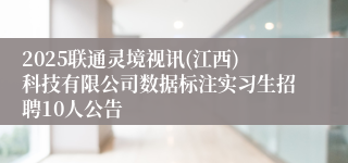 2025联通灵境视讯(江西)科技有限公司数据标注实习生招聘10人公告