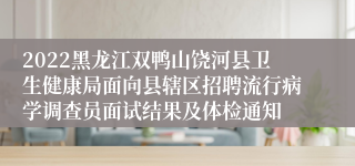 2022黑龙江双鸭山饶河县卫生健康局面向县辖区招聘流行病学调查员面试结果及体检通知