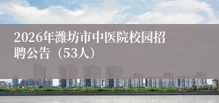 2026年潍坊市中医院校园招聘公告（53人）
