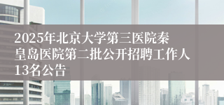 2025年北京大学第三医院秦皇岛医院第二批公开招聘工作人13名公告