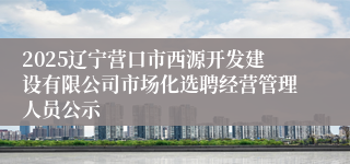 2025辽宁营口市西源开发建设有限公司市场化选聘经营管理人员公示