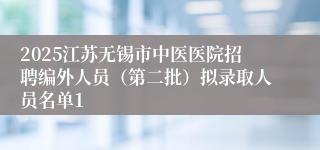 2025江苏无锡市中医医院招聘编外人员（第二批）拟录取人员名单1