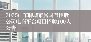 2025山东聊城市属国有控股公司电商平台项目招聘100人公告