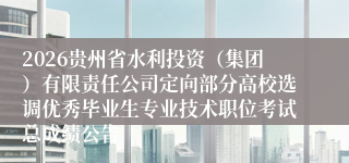 2026贵州省水利投资(集团)有限责任公司定向部分高校选调优秀毕业生专业技术职位考试总成绩公告