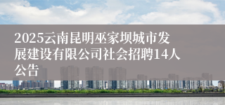 2025云南昆明巫家坝城市发展建设有限公司社会招聘14人公告