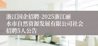 浙江国企招聘-2025浙江丽水市自然资源发展有限公司社会招聘5人公告