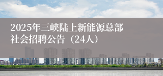 2025年三峡陆上新能源总部社会招聘公告(24人)