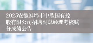 2025安徽蚌埠市中欣国有控股有限公司招聘副总经理考核赋分成绩公告