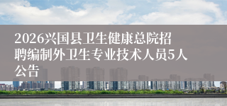 2026兴国县卫生健康总院招聘编制外卫生专业技术人员5人公告