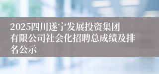 2025四川遂宁发展投资集团有限公司社会化招聘总成绩及排名公示