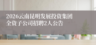 2026云南昆明发展投资集团全资子公司招聘2人公告