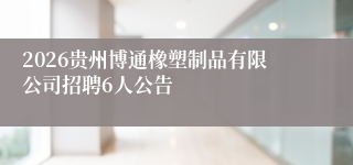 2026贵州博通橡塑制品有限公司招聘6人公告