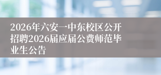 2026年六安一中东校区公开招聘2026届应届公费师范毕业生公告