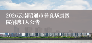 2026云南昭通市彝良华康医院招聘3人公告
