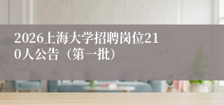 2026上海大学招聘岗位210人公告（第一批）