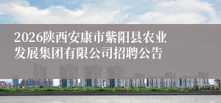 2026陕西安康市紫阳县农业发展集团有限公司招聘公告