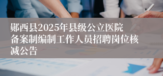 郧西县2025年县级公立医院备案制编制工作人员招聘岗位核减公告