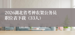 2026湖北省考神农架公务员职位表下载（33人）