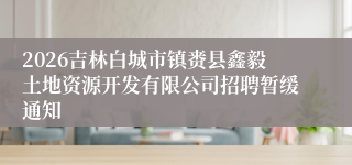 2026吉林白城市镇赉县鑫毅土地资源开发有限公司招聘暂缓通知
