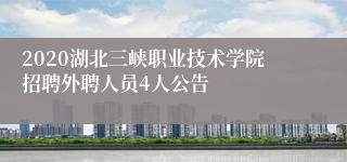 2020湖北三峡职业技术学院招聘外聘人员4人公告