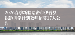 2026春季新疆哈密市伊吾县银龄讲学计划教师招募17人公告