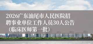 2026广东汕尾市人民医院招聘事业单位工作人员30人公告（临床医师第一批）