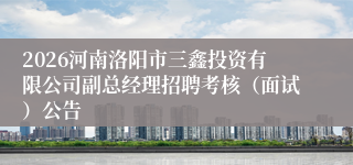 2026河南洛阳市三鑫投资有限公司副总经理招聘考核(面试)公告