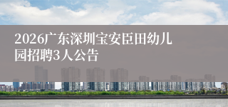 2026广东深圳宝安臣田幼儿园招聘3人公告