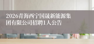 2026青海西宁国晟新能源集团有限公司招聘1人公告