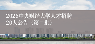 2026中央财经大学人才招聘20人公告（第二批）