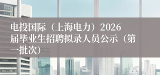 电投国际（上海电力）2026届毕业生招聘拟录人员公示（第一批次）