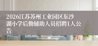 2026江苏苏州工业园区东沙湖小学后勤辅助人员招聘1人公告