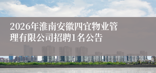 2026年淮南安徽四宜物业管理有限公司招聘1名公告