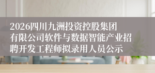 2026四川九洲投资控股集团有限公司软件与数据智能产业招聘开发工程师拟录用人员公示