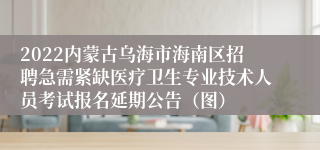 2022内蒙古乌海市海南区招聘急需紧缺医疗卫生专业技术人员考试报名延期公告（图）