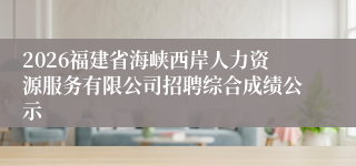 2026福建省海峡西岸人力资源服务有限公司招聘综合成绩公示