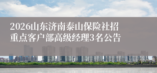 2026山东济南泰山保险社招重点客户部高级经理3名公告