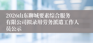 2026山东聊城要素综合服务有限公司拟录用劳务派遣工作人员公示