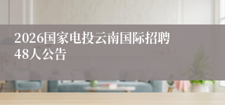 2026国家电投云南国际招聘48人公告