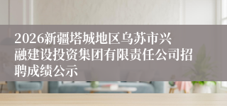2026新疆塔城地区乌苏市兴融建设投资集团有限责任公司招聘成绩公示